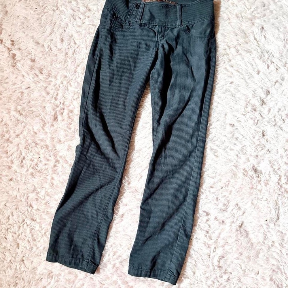 Vintage Y2K 2000s Low Rise Pinstripe‎ Pants Womens 6 McBling Trashy Chic Hipster